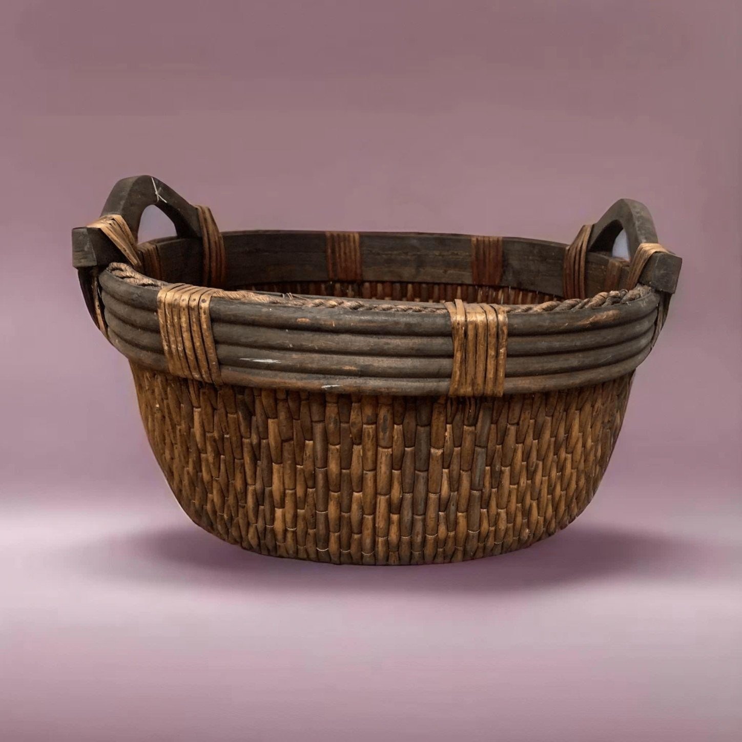 Vintage Asian Woven Gathering Basket — Vintage Bayside Vintage Asian Woven Gathering Basket — Vintage Bayside